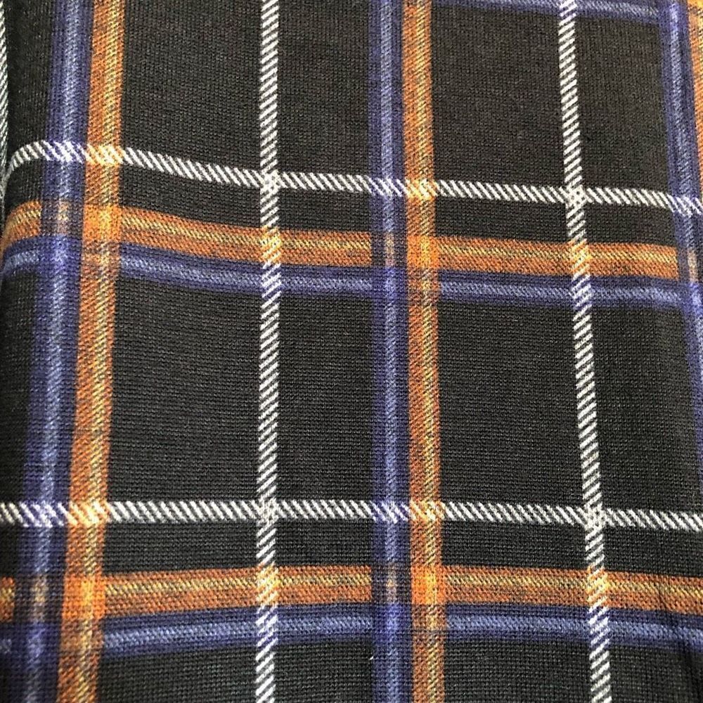 NY COLLECTION - NWT - L Sz 1X Long-Sleeve, Plaid, Cris-Cross Top w/Button Cuffs - Picture 10 of 15